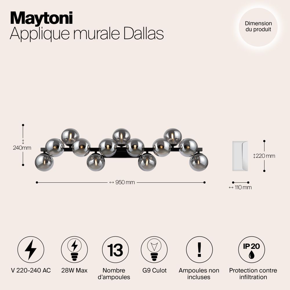 Настенный светильник (бра) Maytoni MOD547WL-13B