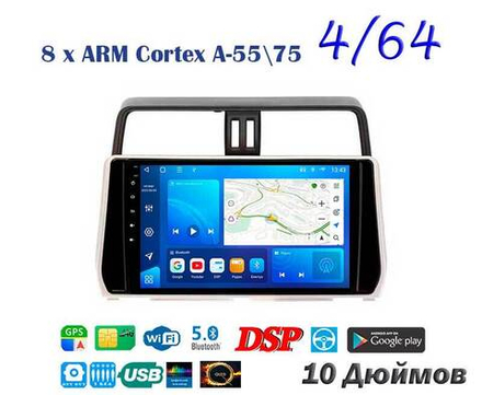 Topway TS10 4+32GB 8 ядер для Toyota Land Cruiser Prado 150 2018-2020