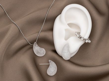 Серьги-гвоздики "Капли" 19,5мм, горный хрусталь