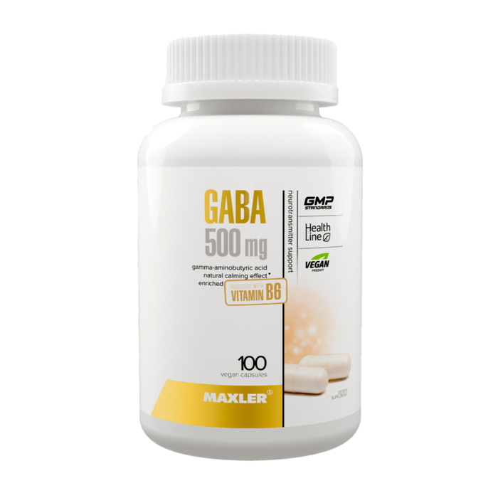 Гамма-аминомасляная кислота ГАМК, GABA 500 mg, Maxler, 100 вегетарианских капсул