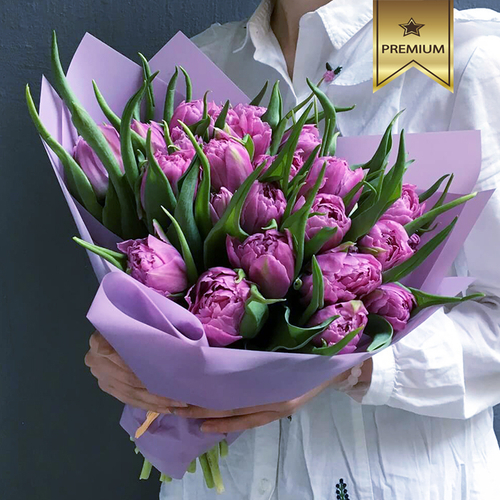 Купить Тюльпаны пионовидные лавандовые от 9шт