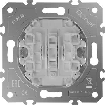 Механизм выключателя В3 (простого) с подсветкой,  16 A 250 В~,  самозажимные контакты,  серия D16