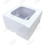 Коробка под капкейки с окошком 160*160*100 мм (4) (белая) целлюлозный картон с односторонним мелованным покрытием, премиум