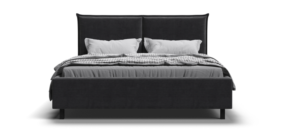 Лео Кровать 160 Вельвет Корд графит