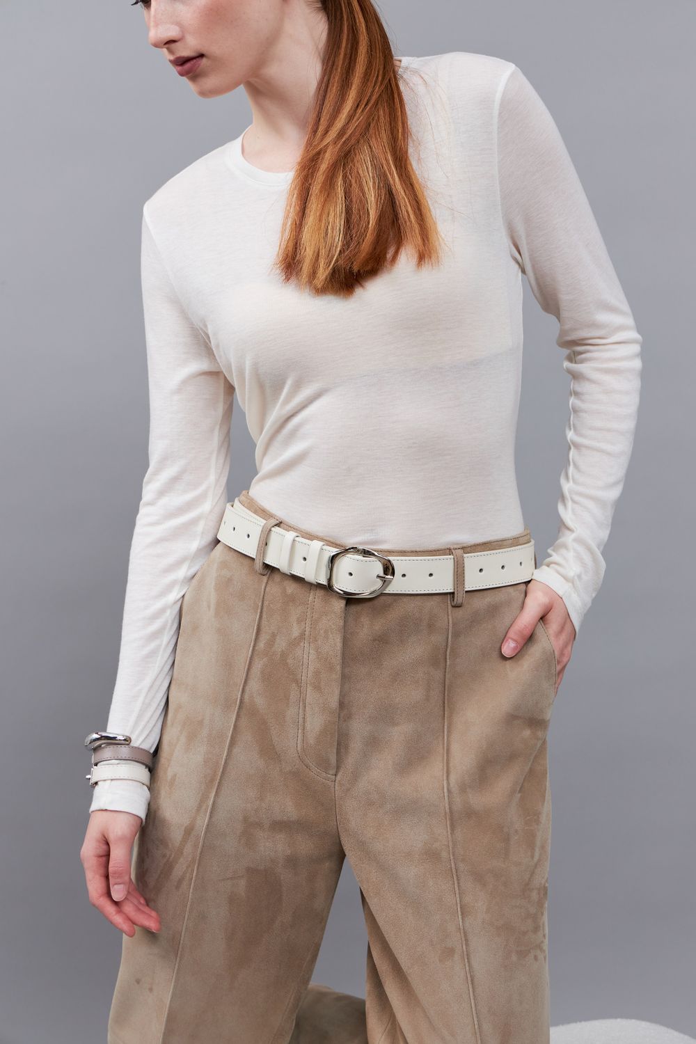 БАЗОВЫЙ РЕМЕНЬ С МЯТОЙ ПРЯЖКОЙ MILK