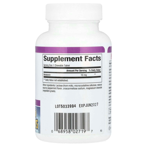 Natural Factors, Stress-Relax, мелатонин, 10 мг, 60 жевательных таблеток