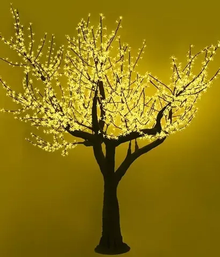 Светодиодная флористика дерево Сакура 3 м., 220V, 2600 желтых LED ламп, черный провод, Beauty Led (S26-350-Y)