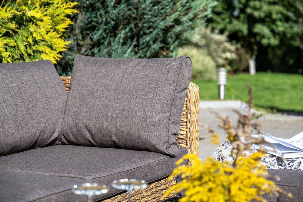 "Лунго" модуль диванный угловой с подушками, цвет соломенный (гиацинт)