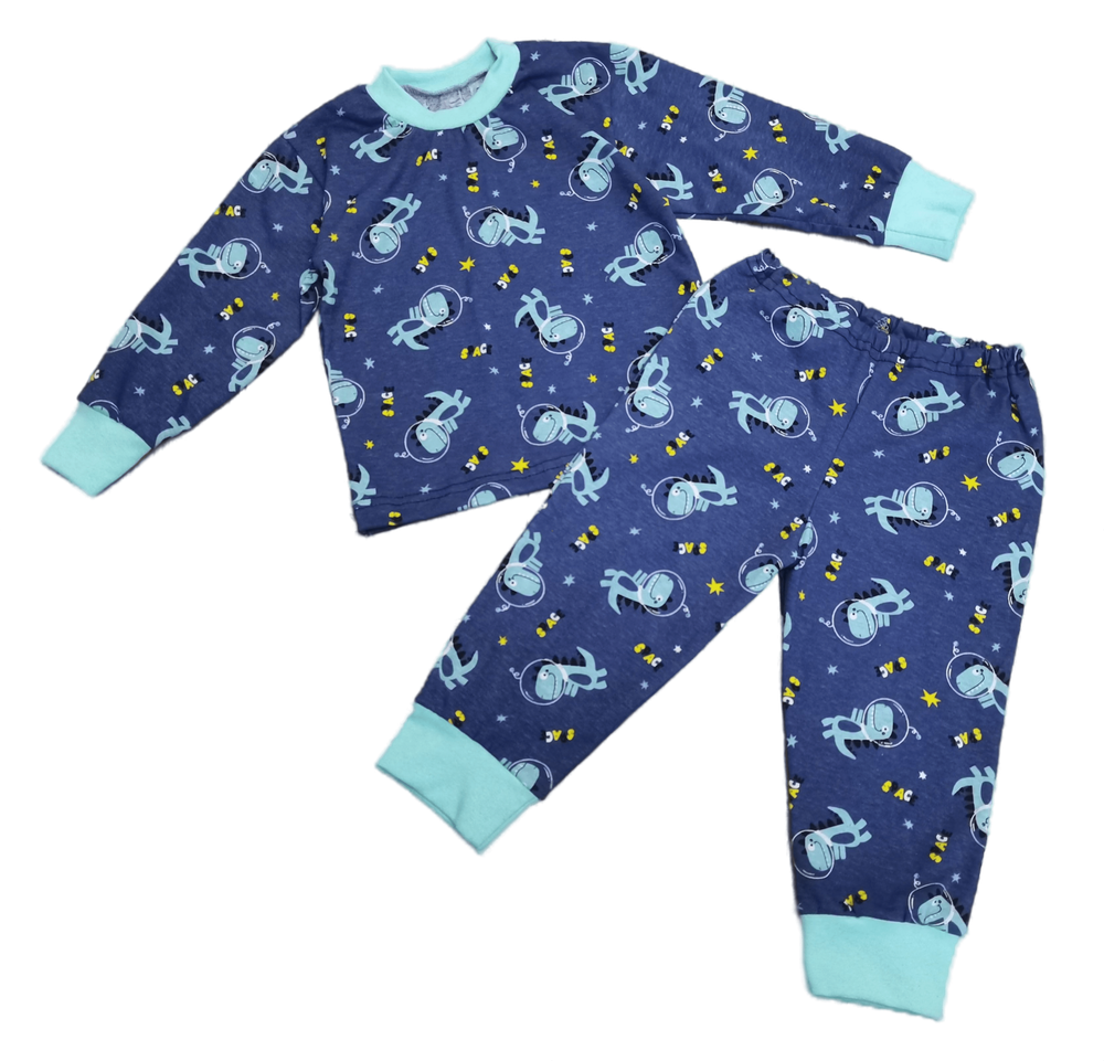 Пижама детская синяя дино