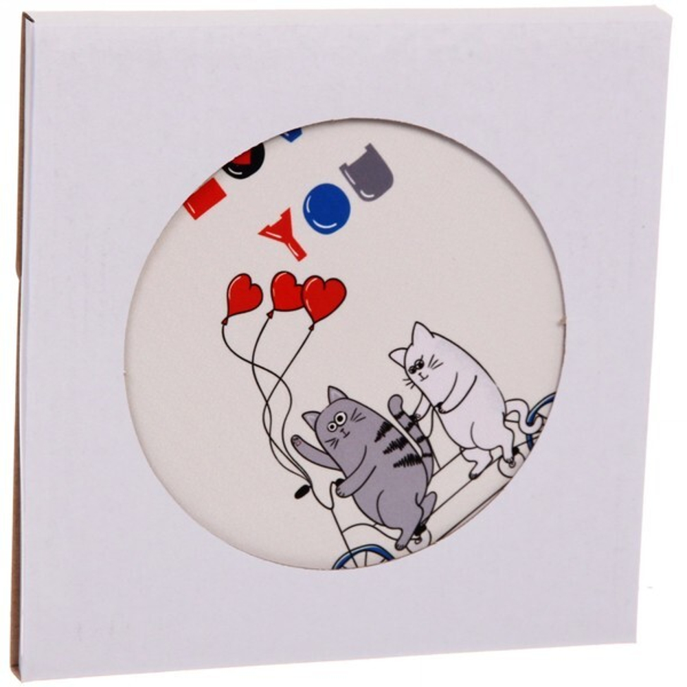 Подставка керамическая 16 см «LOVE» влюбленные котики