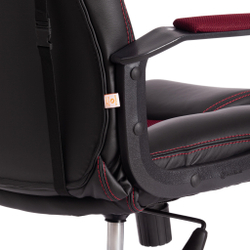 Кресло DRIVER (22) кож/зам/ткань, черный/бордо, 36-6/TW-13