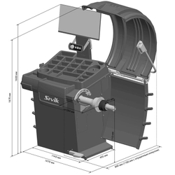 SIVIK STELLAR (p) СБМП-60/3D Pro (УЗ, ЭМВ, ТЛУ) Балансировочный станок с пневматическим креплением колеса