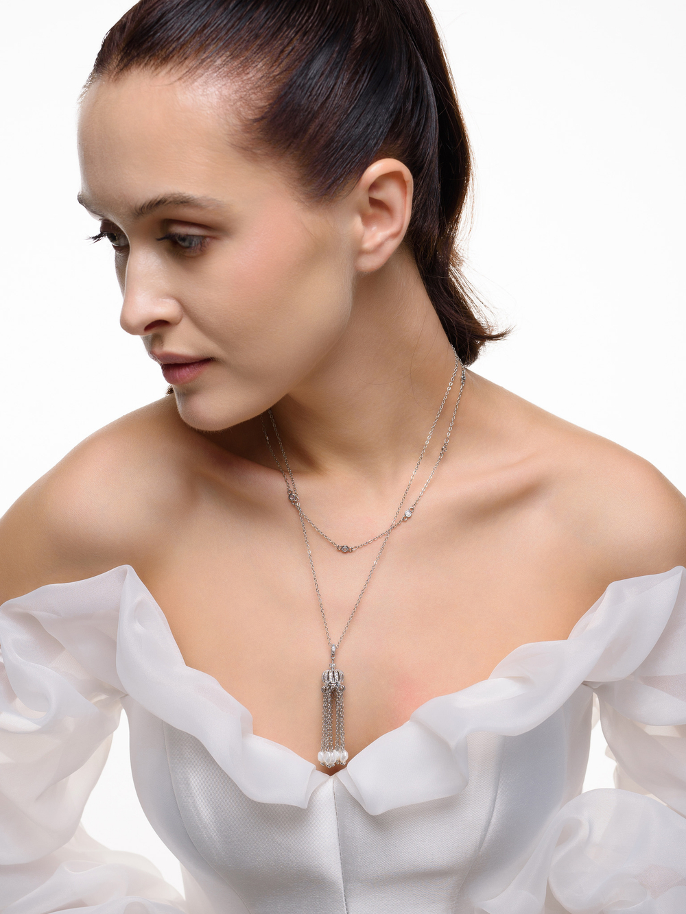 Колье "Queen pearl" Silver