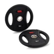 Диски олимпийские обрезиненные с двумя хватами 10 кг REBEL (пара)