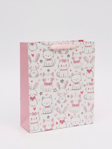 Пакет подарочный «Поздравляю», M 25,5 × 30 × 9 см