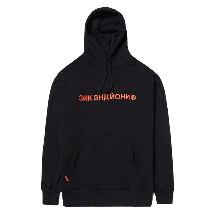 Худи ZNY RUS, черный/красный принт