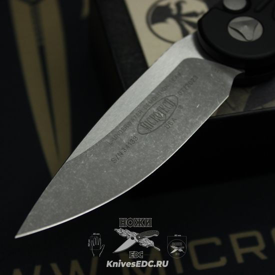 Автоматический нож Microtech MT_135-10AP LUDT, алюм.чёрная рук-ть, клинок M390, апокалиптик