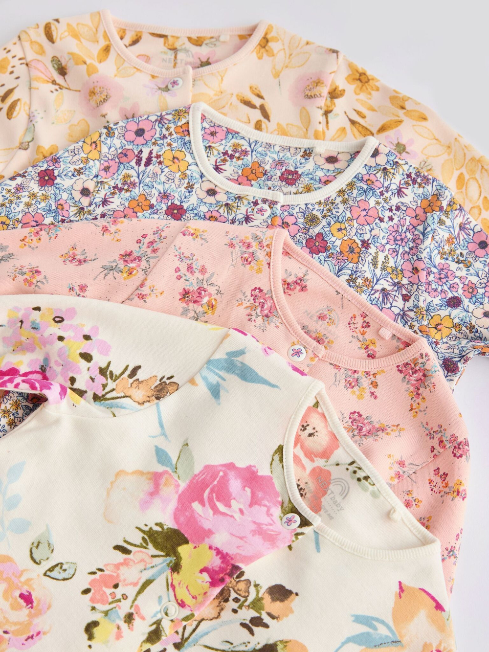 Комбинезон / Cлип для малышей Next K79-493, 4 шт., Молочный, Розовый, Сиреневый