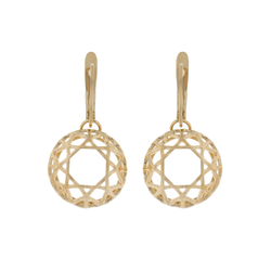 "Моана" серьги в золотом покрытии из коллекции "Кристалл" от Jenavi  с английским замком