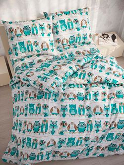 Наволочка комплект 2шт перкаль Сказка "Совенок" 70x70 см на молнии