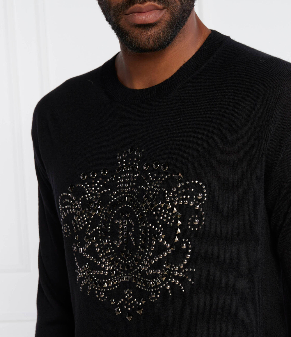 Хлопковый свитер John Richmond - черный(RMA23012MA)