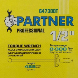 Ключ динамометрический стрелочный 1/2''(0-300Нм) Partner PA-647300T