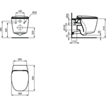 Подвесной унитаз с сидением и крышкой Ideal Standard DEA AquaBlade® T348701