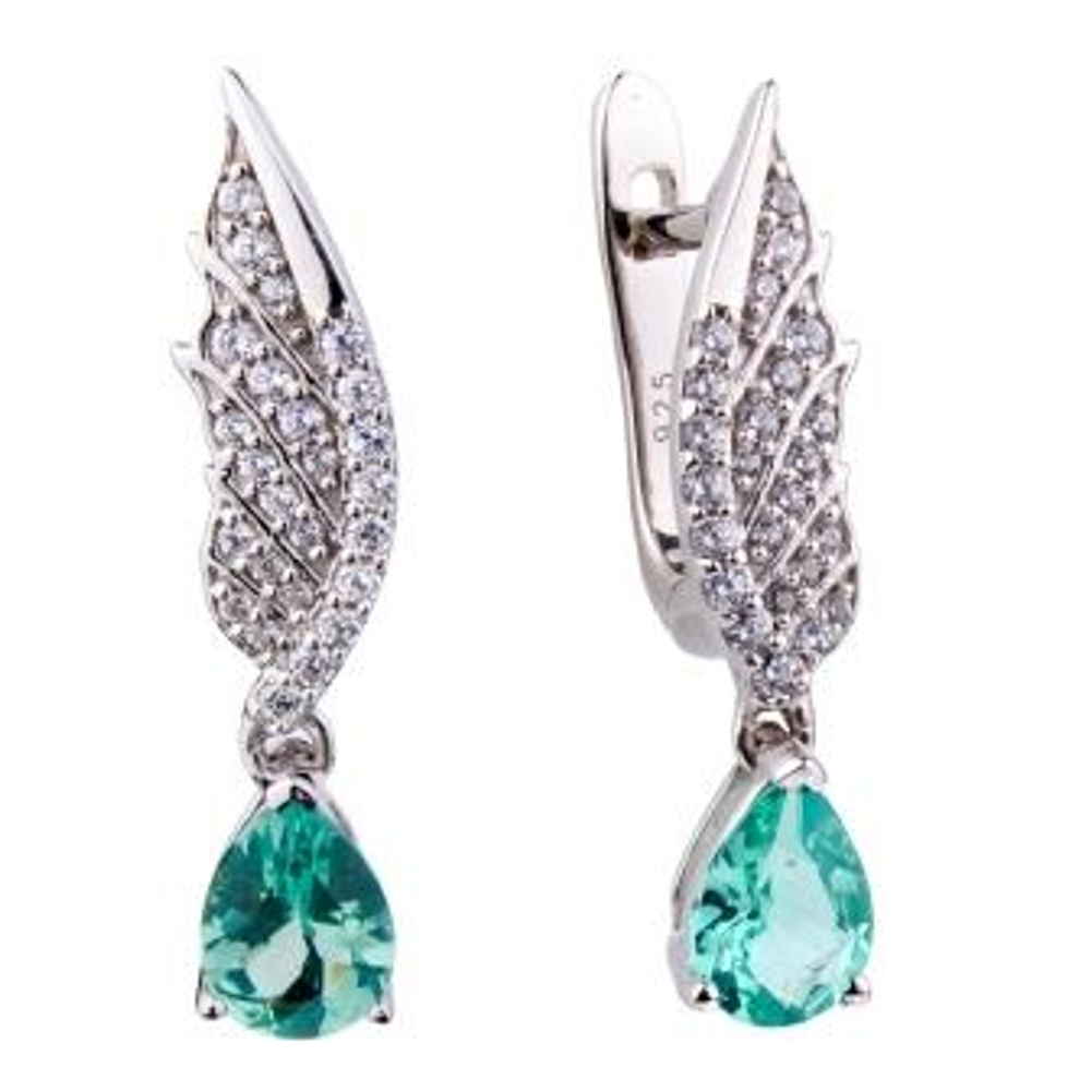 Серьги из серебра с апатитом