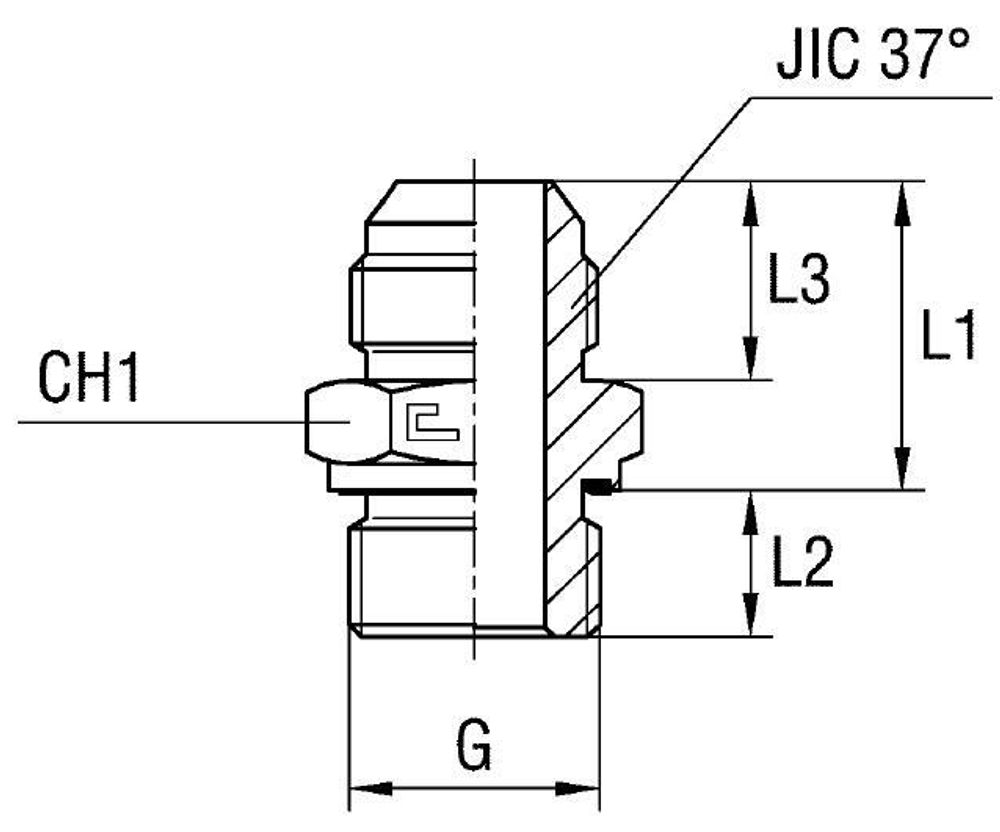 Штуцер FE JIC 3/4&quot; BSP 1/2&quot;