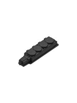 Колодка удлинителя 4-м MultiSet 16А 250В IP44 с заземл. каучук черн. SE MST4104BK