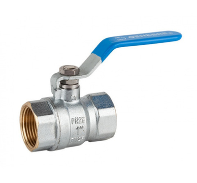 Кран шаровой стандартнопроходной GENEBRE 3028 07 DN32 PN25, G11/4" ВР/ВР, корпус - латунь, шар - латунь, уплотнение шара - PTFE, ВР/ВР, рукоятка-рычаг, резьба BSPP