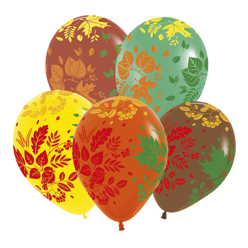 S 12 Листья Осень, Ассорти Пастель 5 ст. / 10 шт.