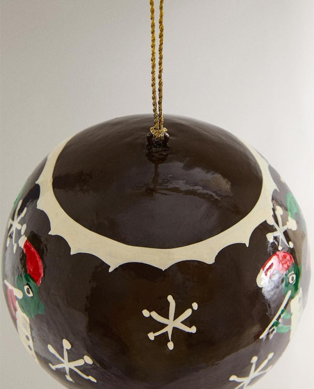 ZARA HOME НОВОГОДНЕЕ УКРАШЕНИЕ «ШАР ПАПЬЕ-МАШЕ», КОРИЧНЕВЫЙ