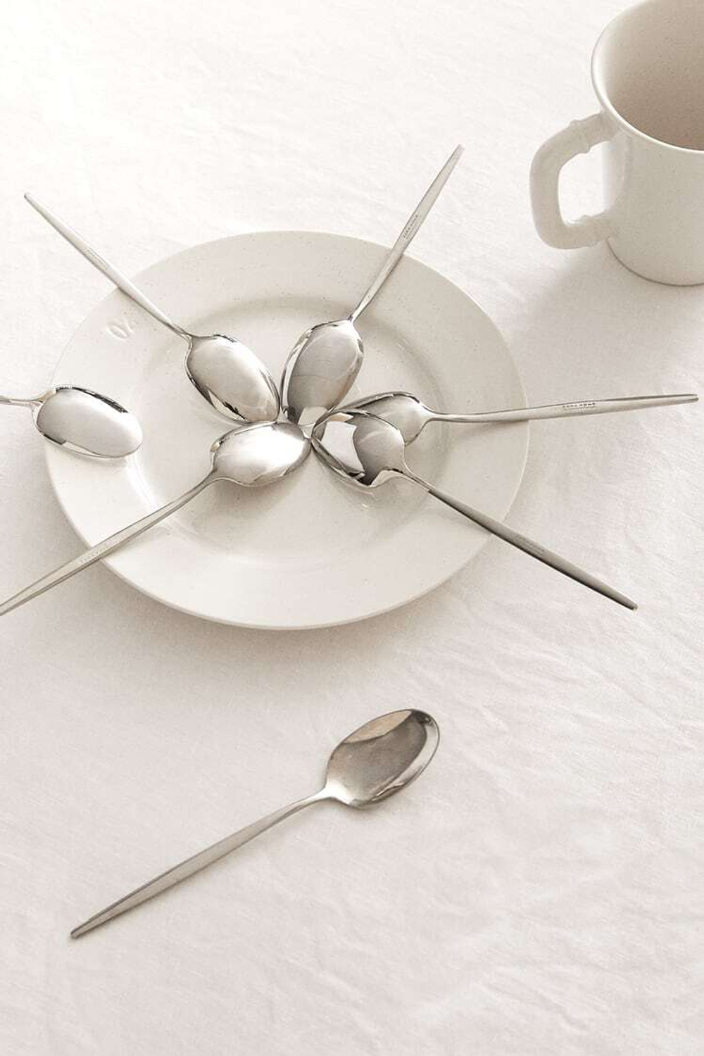 ZARA HOME ДЕСЕРТНАЯ ЛОЖКА С ТОНКОЙ РУЧКОЙ, СТАЛЬНОЙ