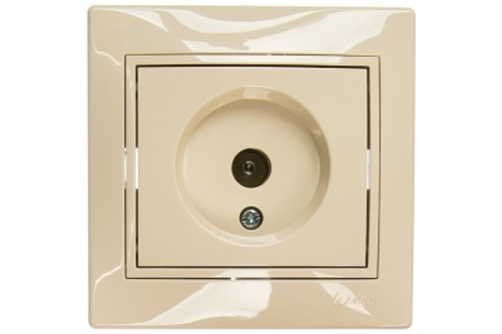 Розетка телевизионная TV оконечная LEZARD Мира крем со вставкой