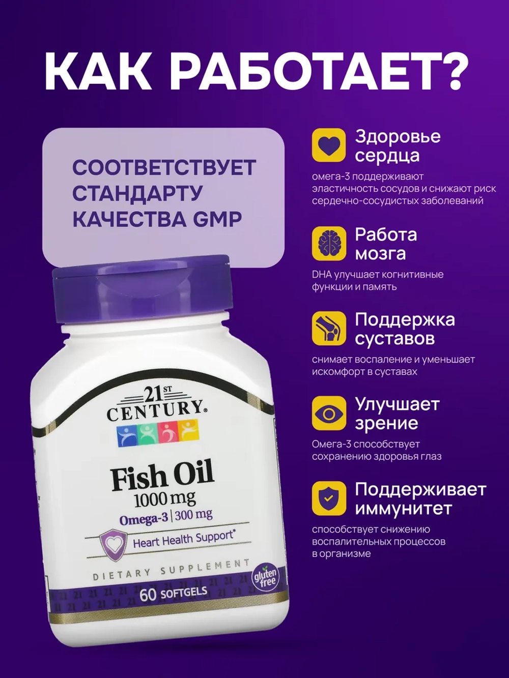 21 Рыбий жир 1000мг 60 капсул