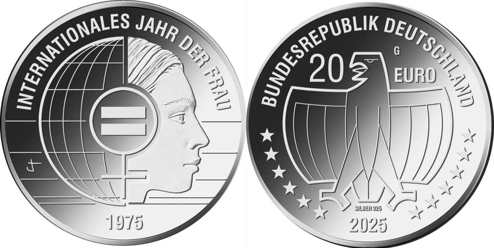 Германия 20 евро, 2025 Международный год женщин UNC