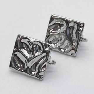 Ювелирные швензы с родиевым покрытием, размер 14*16 мм, цена за пару