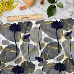 Ткань атлас серые камни с золотом