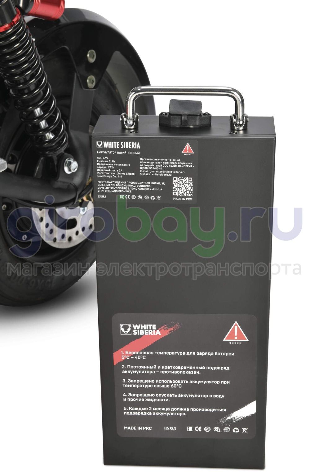 Электроскутер WHITE SIBERIA MINI R 2500w 3.0 (60V/21Ah) - Черный фото №20