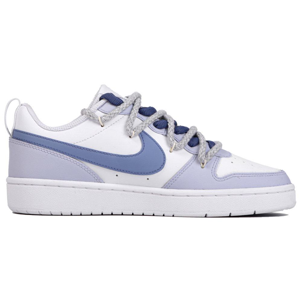 [Customized sneakers] Nike Low 2 Internet addiction girl Valentine's Day pixel deconstructed non-slip wear-resistant low-cut retro basketball shoes women's blue and white