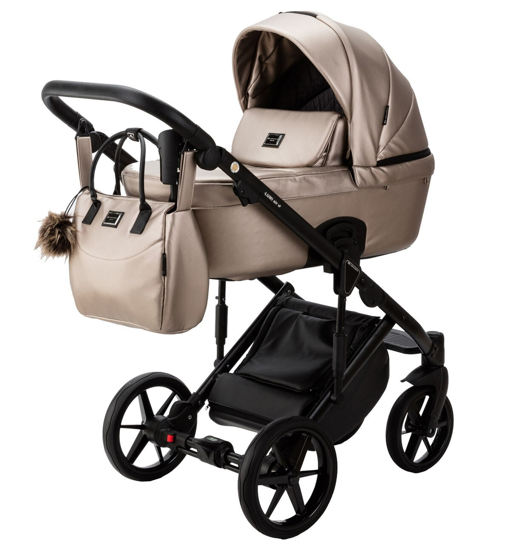 Детская коляска Adamex Lumi Air Deluxe 2 в 1 L-SM06 (БЕЖЕВАЯ ПЕРЛ. КОЖА)