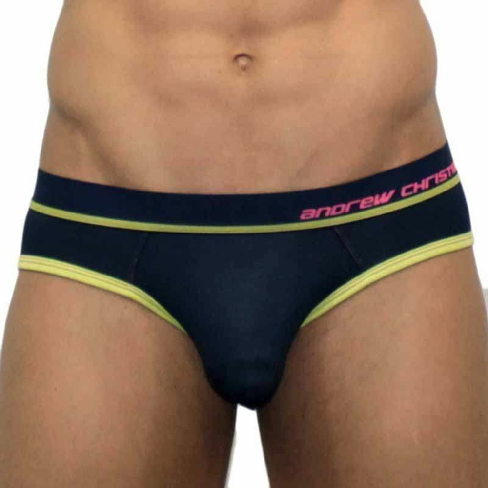 Мужские трусы брифы синие Andrew Christian Glow Almost Naked Quirk Navy