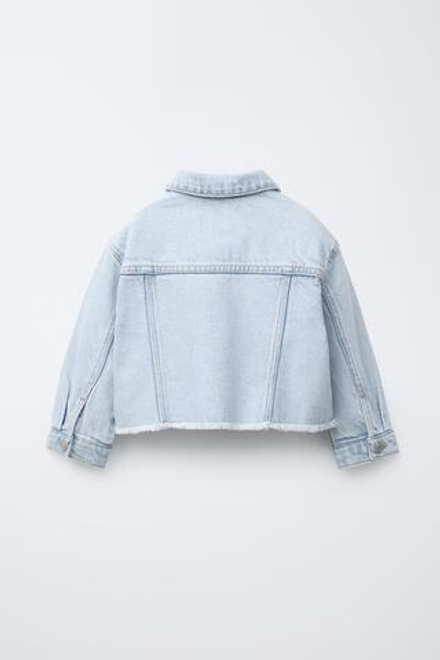 ZARA ДЖИНСОВАЯ КУРТКА-РУБАШКА, ГОЛУБОЙ