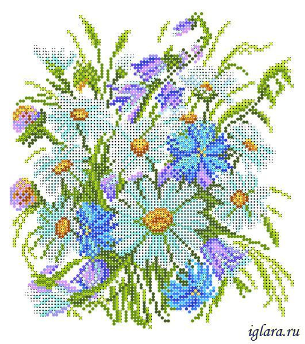 "Луговые цветы"-4502 ткань с нанесенным рисунком