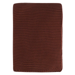 Плед из хлопка жемчужной вязки коричневого цвета из коллекции essential, 130x180 см