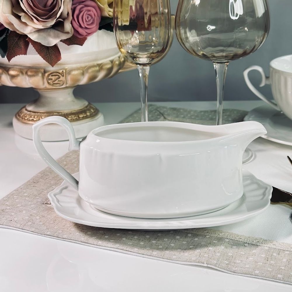 Lenardi 118-146 Соусник 450мл с блюдцем RESTO в под.уп.(х24)Фарфор