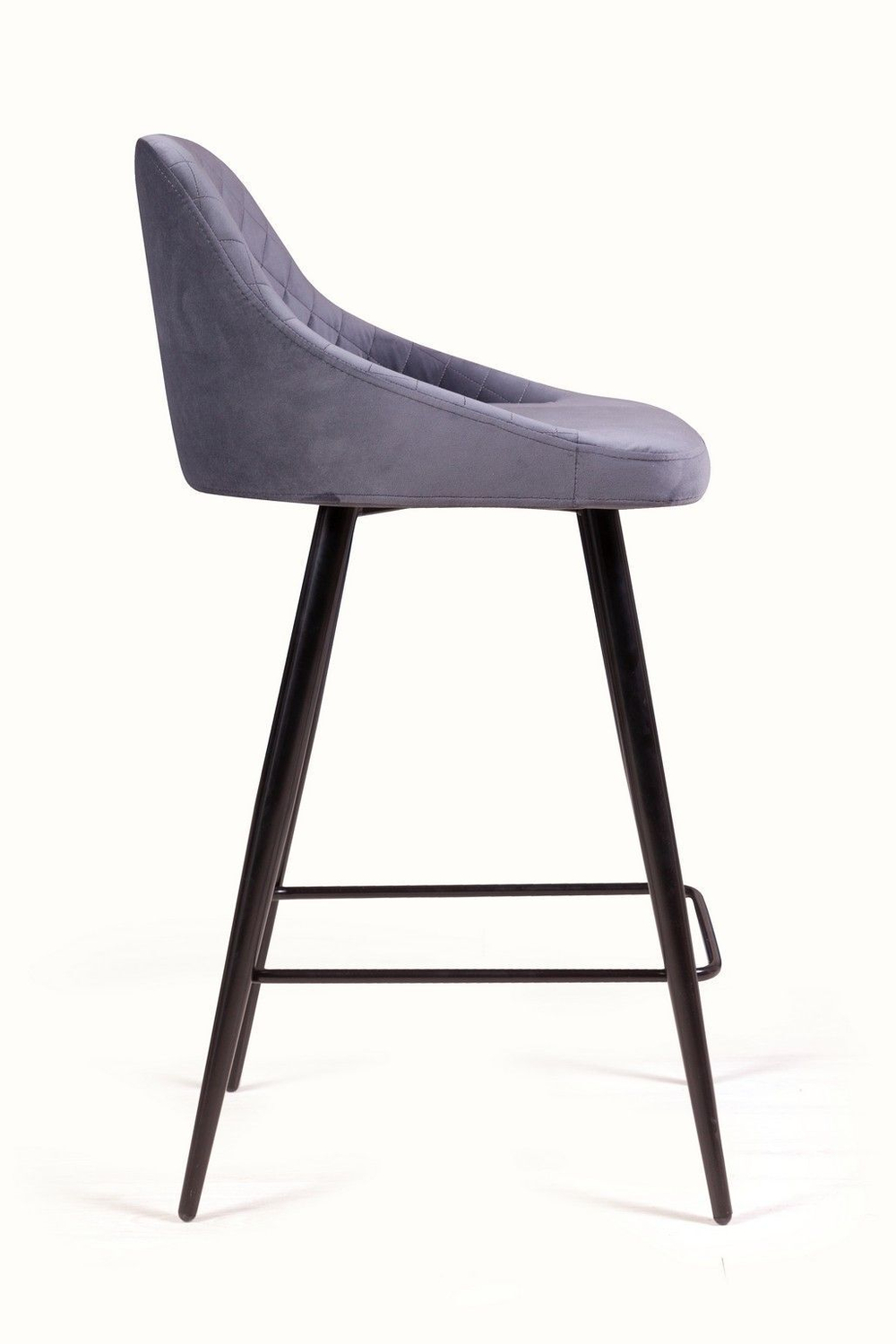 Стул полубарный Douglas ромб, бархат серый 27