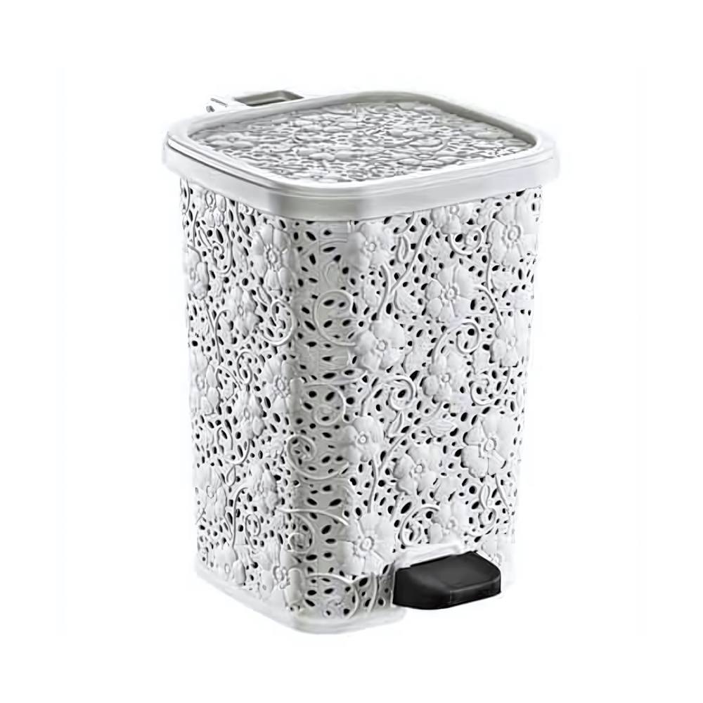 Мусорное ведро с педалью 6 лт АЖУРНОЕ розовый