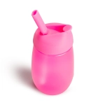Munchkin поильник непроливайка с трубочкой Simple Clean Straw 296 мл с 12 мес ,розовый 90019